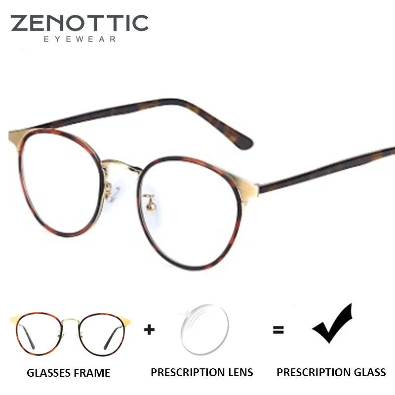 

ZENOTTIC Acetate Prescription Progressive Glasses Women Men Round Optical Myopia Eyewear Anti Blue Light Photochromic Eyeglasses