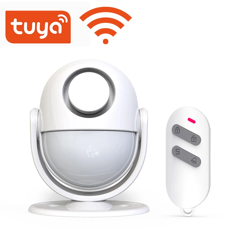 WiFi Tuya PIR Motion Sensor Detector  Build-in buzzle Battery Powered  Home Alarm System work with IFTTT Smart Life