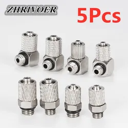 5Pcs Male Thread M3 M4 M5 M6 -Air Tube 3mm 4mm 6mm OD Mini Pneumatic Pipe Connector Screw Through Quick Fitting Fast Twist Joint