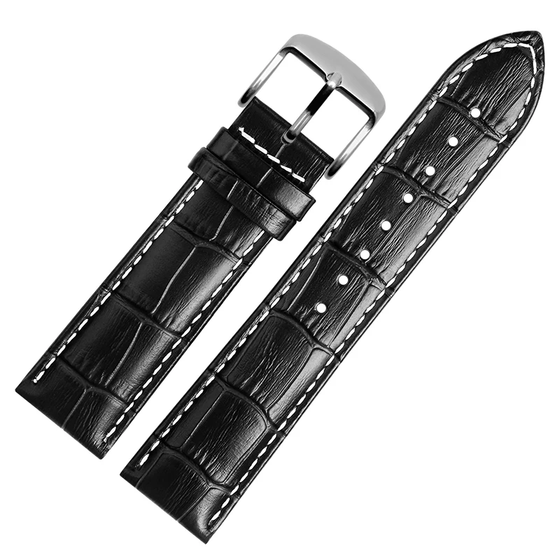 18mm 20mm 22mm Soft Calf Genuine Leather Watch Strap Watch Band for Tissot Seiko Accessories Butterfly Buckle Wristband