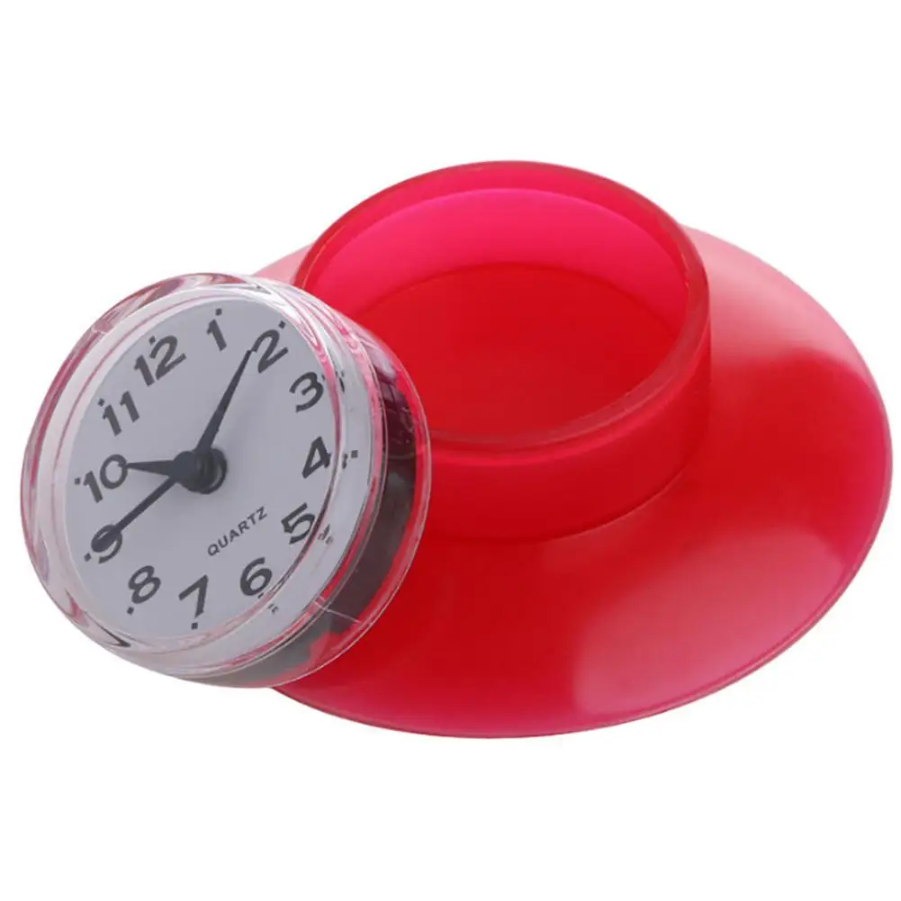 Waterproof Bath Clock Bathroom Kitchen Round Clock Suction Cup Refrigerator Mini Wall Clock Wall Mounted Clocks Decoration