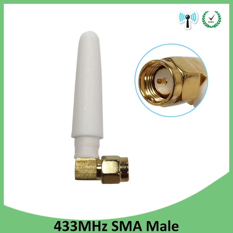 

Gws 5pcs 433mhz antenna 2-3dbi sma male lora antene pbx iot module lorawan signal receiver 5cm white antena high gain