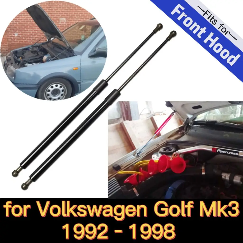 Hood Struts for 1992-1998 VW Volkswagen Golf MK3 Front Bonnet Gas Springs Lift Supports Shock Dampers Absorber Rods Carbon Fiber