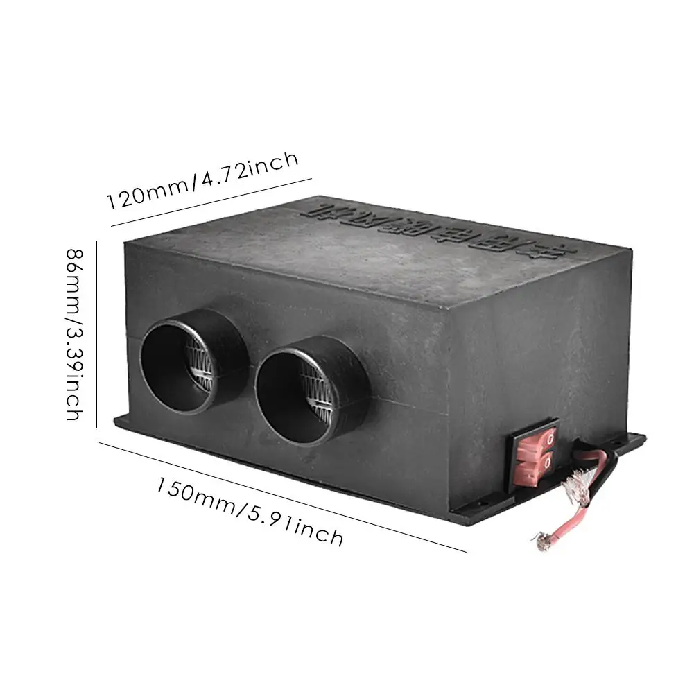 500W Double Hole Metal Car Winter Auto Heater Warm Dryer Glass Defroster Window Heater Car Heater Interior Accessories12V 24V