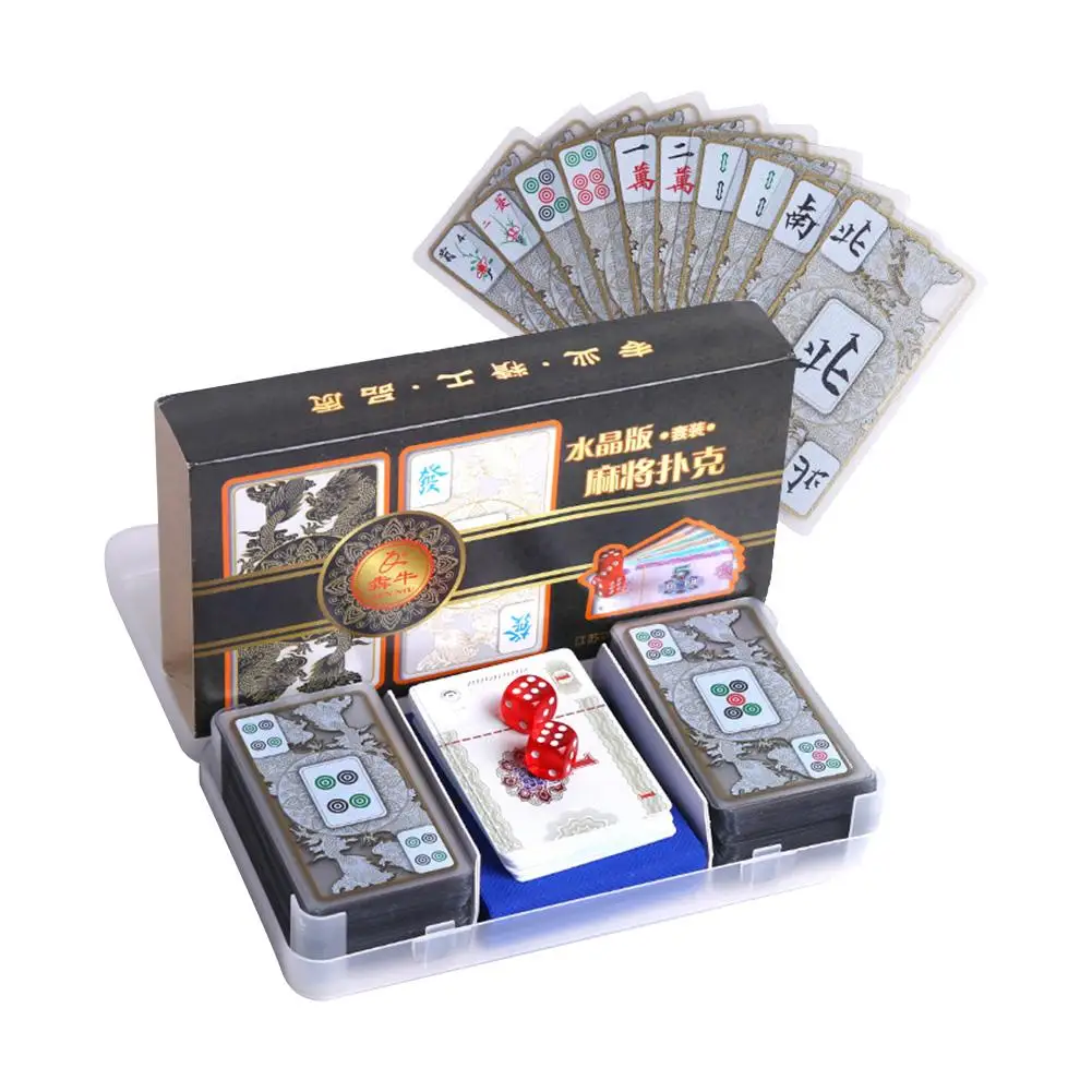 

Crystal PVC Mahjong Playing Card Set Waterproof Lightweight Poker Matte Mahjong Playing Cards For Mahjong Lovers And Beginners