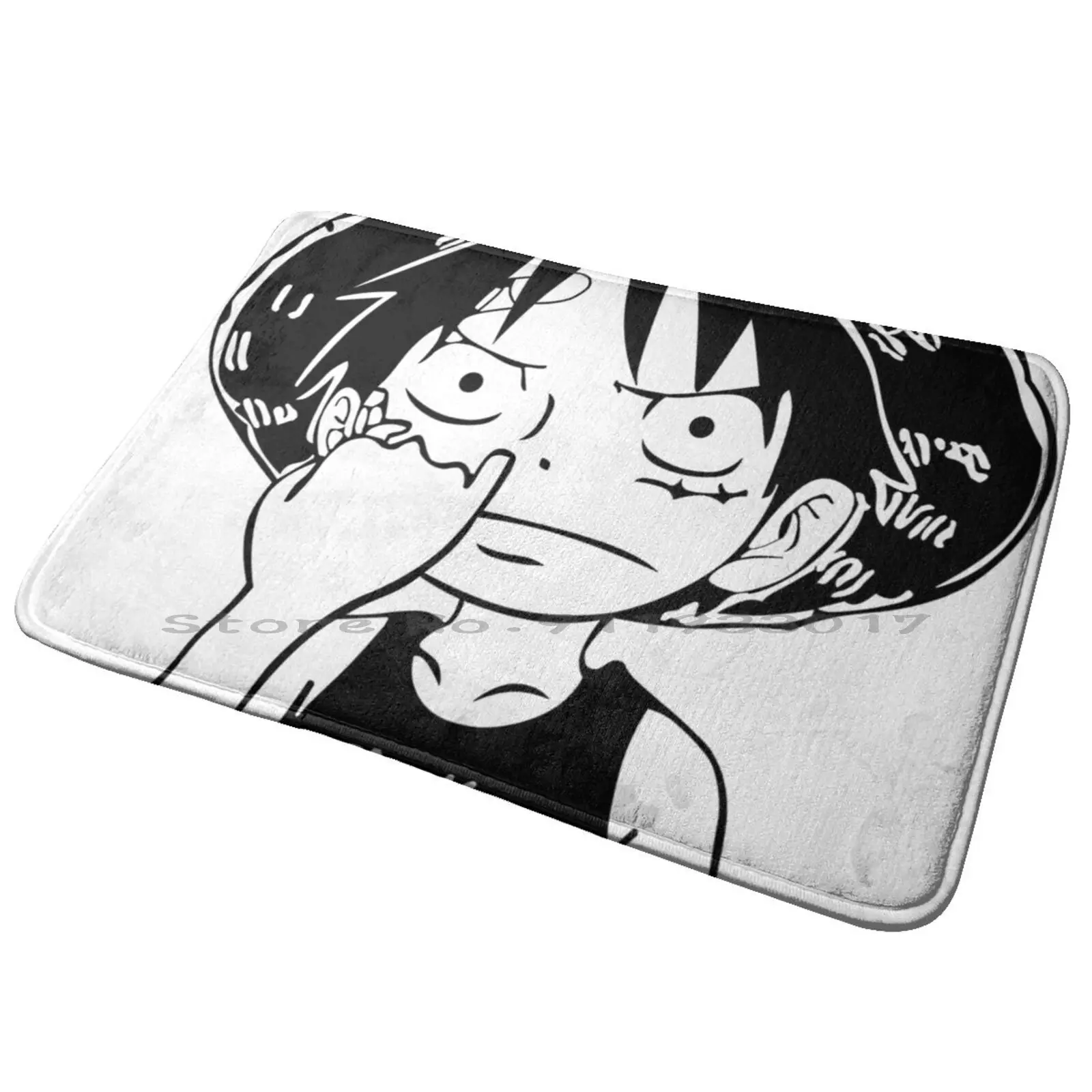 

Luffy Picking Nose Entrance Door Mat Bath Mat Rug Portgas D Ace Sabo Monkey D Luffy Mugiwara Roronoa Zoro Manga Anime Anti-Slip