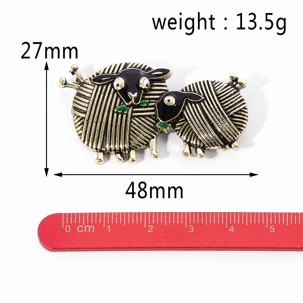 New Fashion Vintage Ball Of Yarn Sheep Brooch Badge Animal Pins Enamel Jewelry for Women Brooch Shirt Coat Daily Party Gift