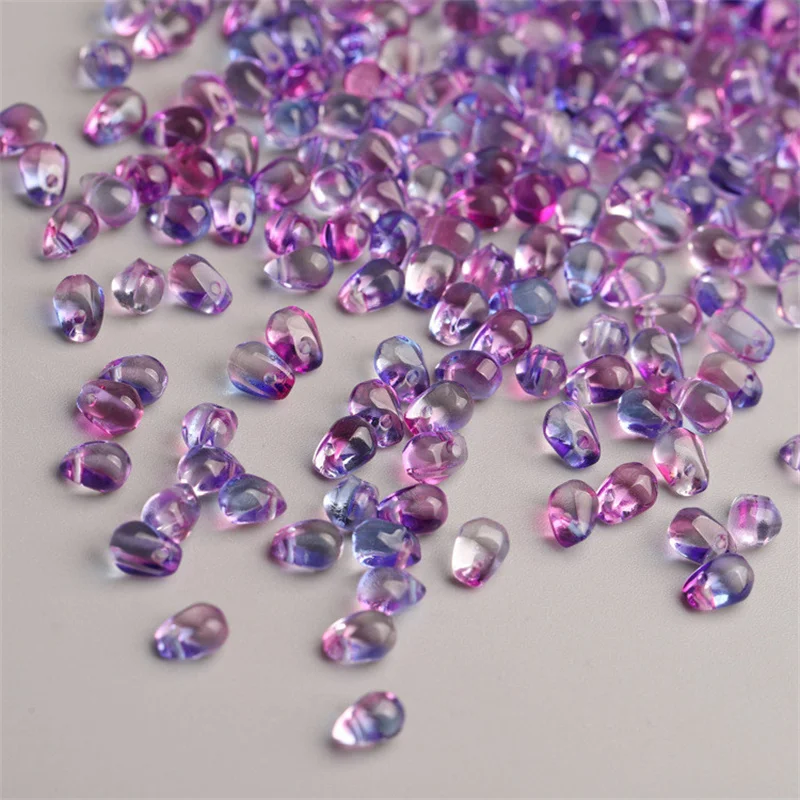 50PCS/Lot 4*6mm Glass Beads Material Czech Crystal Water Drop Petal Shape Suitable for DIY Accessories Necklace Making Beads