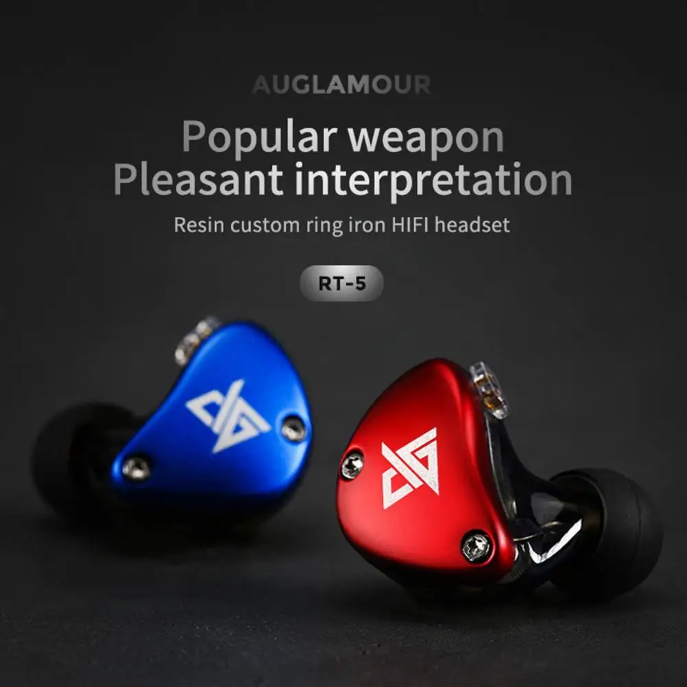 1 Pair RT-5 Dynamic HiFi Sport Headphone In Ear Earphone Stereo Music Headset