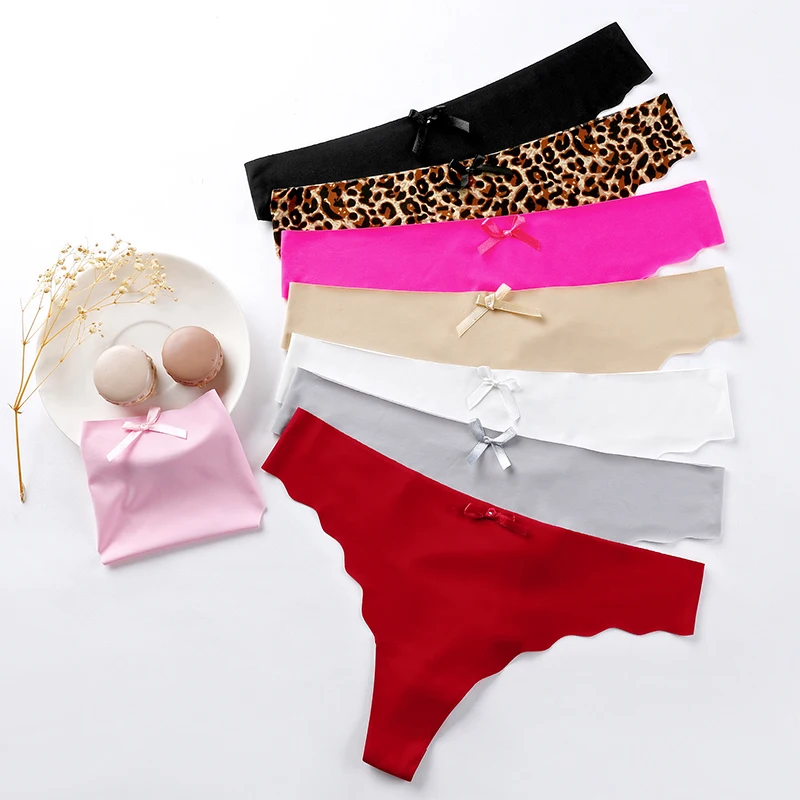 3 Pcs Sexy Lingerie Woman Panties Seamless Sports Female Thongs G-string Ice Silk Women's Underwear Intimates BANNIROU