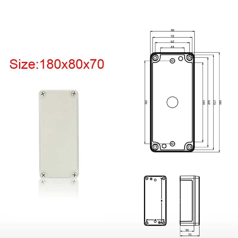 Wodoodporny plastikowa obudowa elektroniczny pudełko projektowe IP67 Nylon ABS skrzynka przyłączowa 100x100x100 125x125x75 130x80x85 180x80x80x70