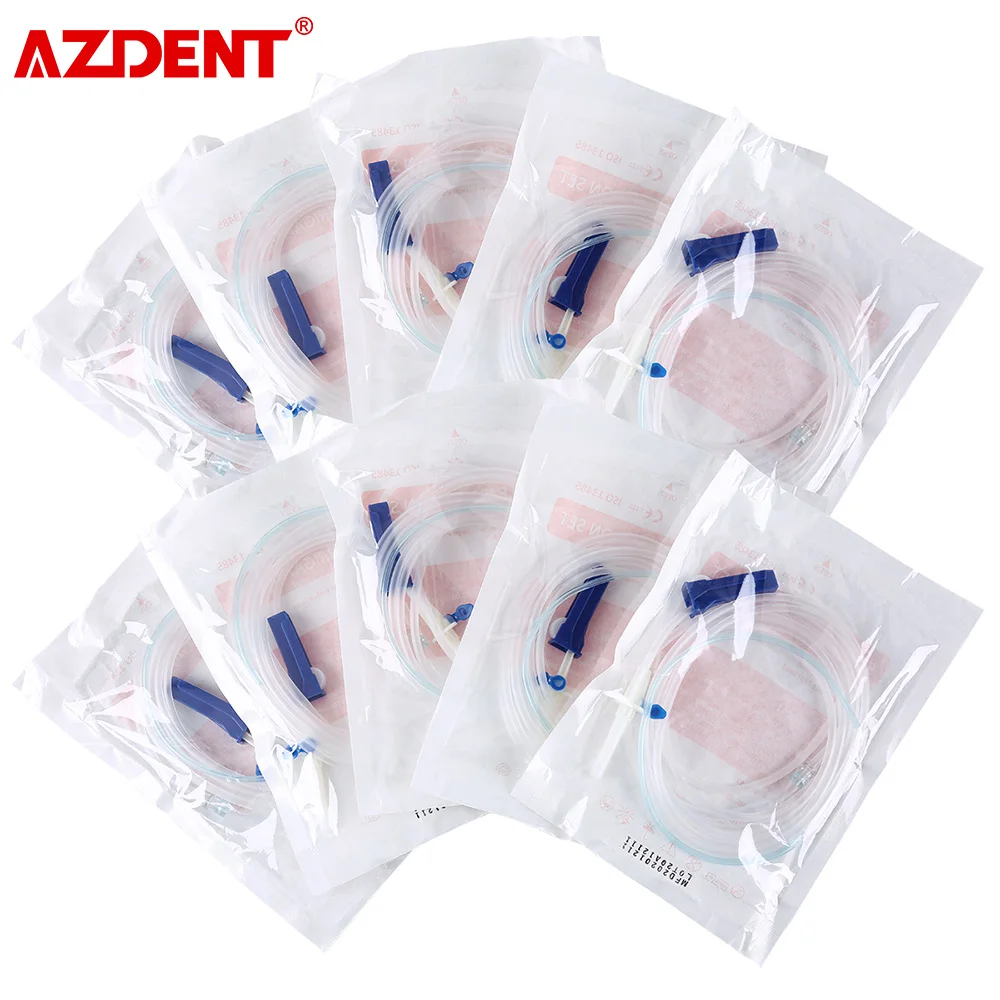 10pcs Dental Disposable Oral Irrigation Tube Implant Flush Hose Kit for Surgical Drive Unit with Flow Regulator