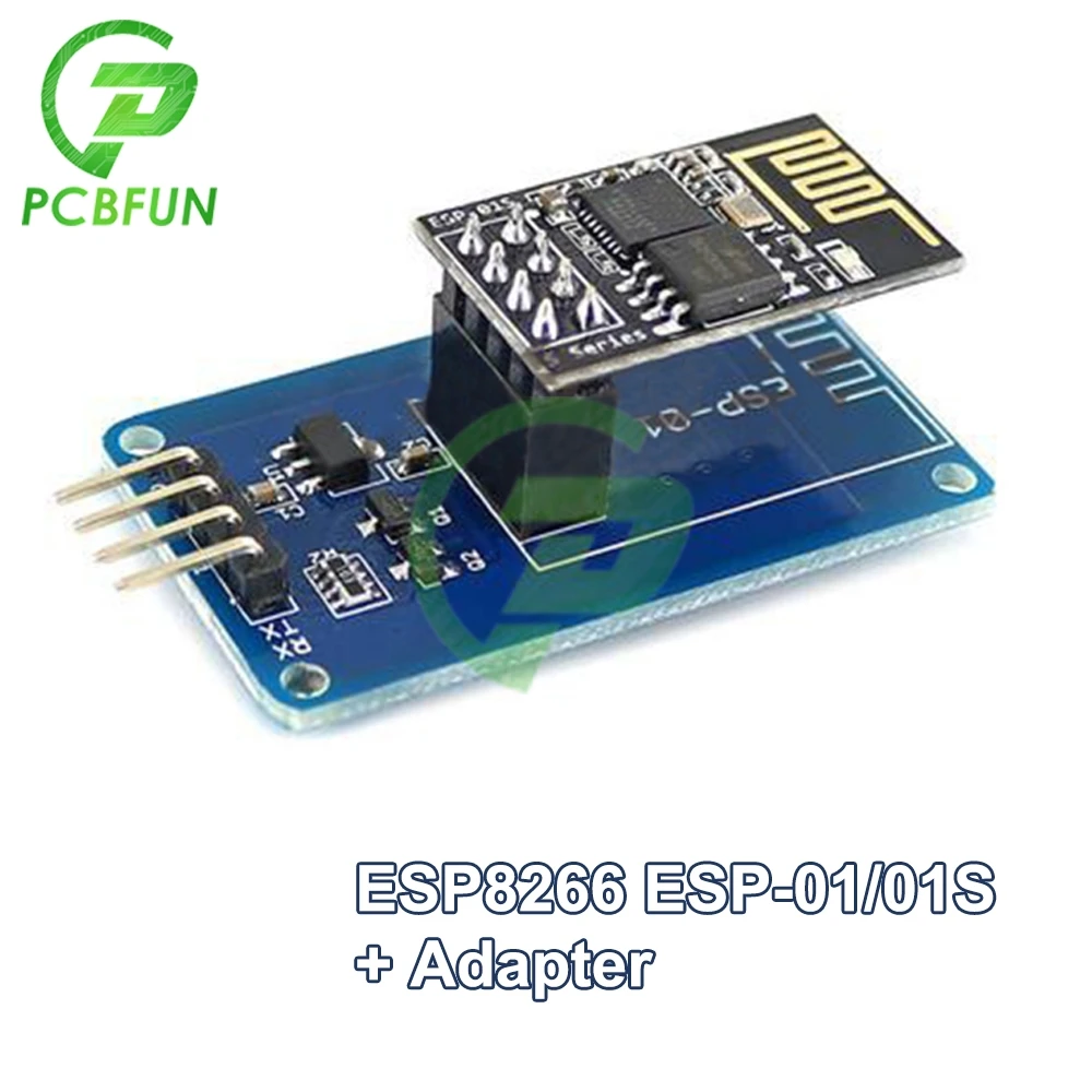 Módulo Adaptador Serial WiFi sem fio, ESP8266, ESP-01, 3.3V, 5V, Esp01 Breakout, Adaptadores PCB, Compatível para Arduino R3, 4.5V-5.5V