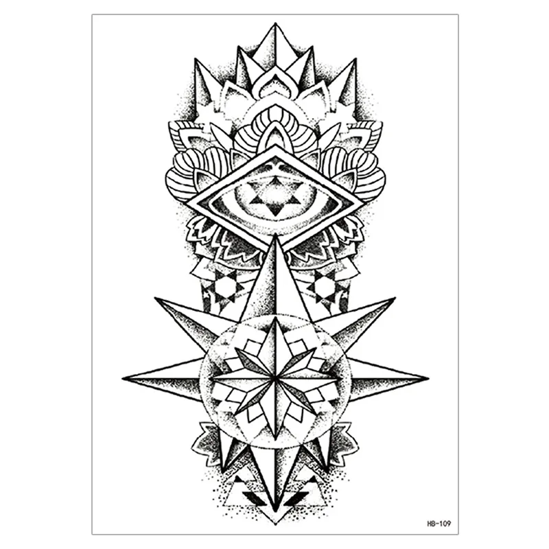 Autocollant de Tatouage Temportu Étanche pour Homme et Femme, Faux Henné, Tigre, Loup, Tête de Mort, Tête de Mort