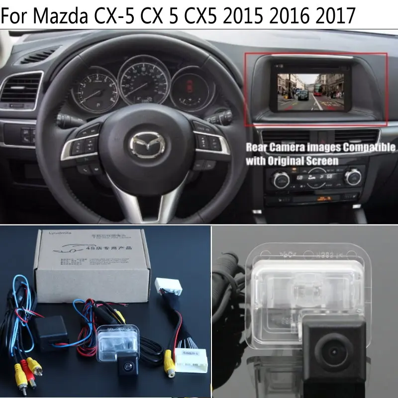 For Mazda CX-5 CX 5 CX5 KE 2015 2016 2017 RCA & Original Screen Compatible With Rear View Camera Back Up Reversing Camera HD CCD