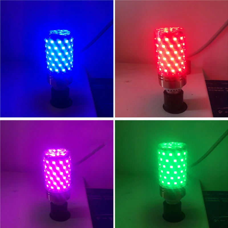 Bombilla Led E14 y E27, luz de vela de 12W y 16W, 220V, color morado, amarillo, rojo, azul, verde, blanco cálido, frío y blanco