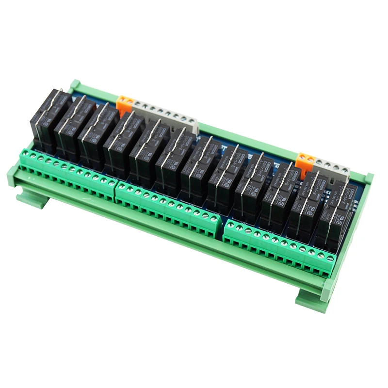 12-Channel 1NO 1NC DC24V Black Relay Module 16A Electromagnetic Relays for Packaging Machine Control