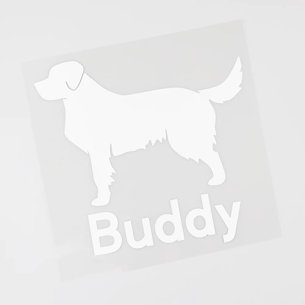 YJZT 14CM×13.6CM For Animal Dog Buddy Vinyl Motorcycle Car Sticker Decal Black/Silver 8C-0292