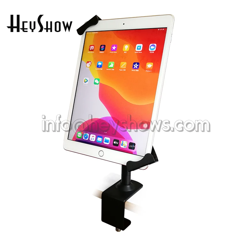 Adjustable IPad Security Stand Metal Tablet PC Display Holder 360 Degrees Rotate Tablet Lock Enclosure With Keys For 7-10.1\