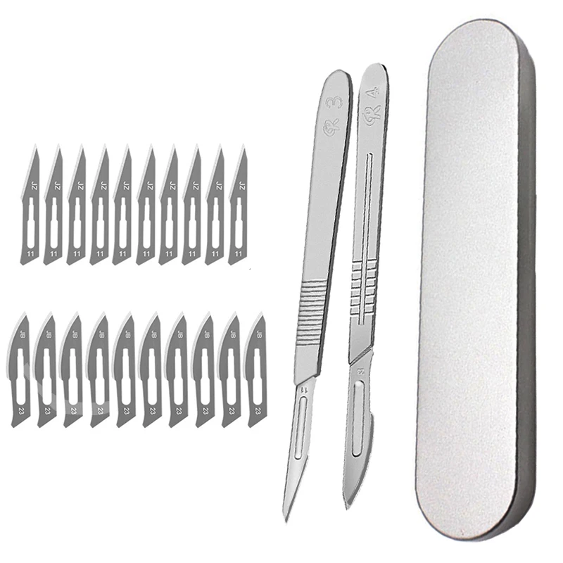 Carving Metal Scalpel-Griff aus Kohlenstoffstahl 11 # 23 # Gravur Bastelmesser Rutschfestes chirurgisches Skalpellmesser Papierschneidwerkzeugmesser