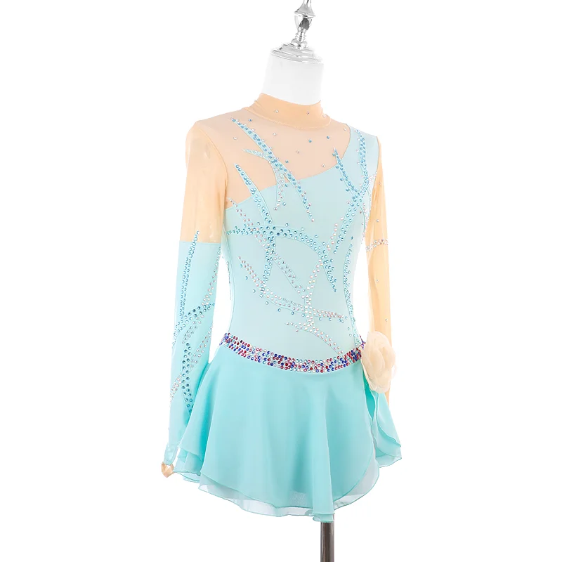 ZAGITOVA-Robe de Patinage Artistique pour Femme et Fille, Jupe en Maille, Costume de Compétition AqCompetition