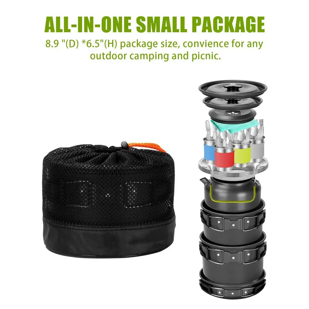 

Outdoor Camping Cookware Kit Stainless Steel Pots Set Water Container Pan Travelling Hiking Picnic Tourist Tableware Equipment
