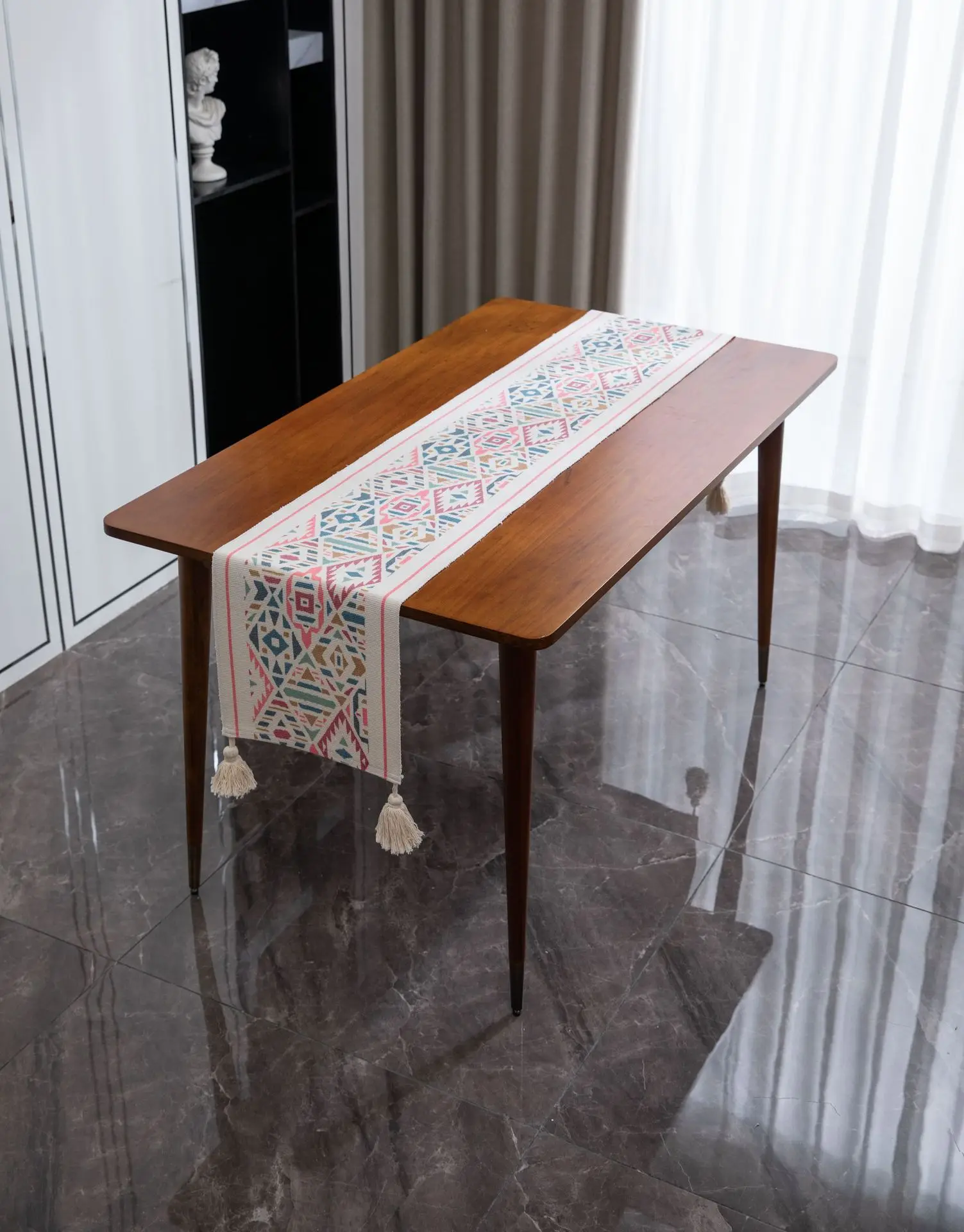 Table runner table mat fabric new homestay hotel decoration tassel home chest of drawers tablecloth linen