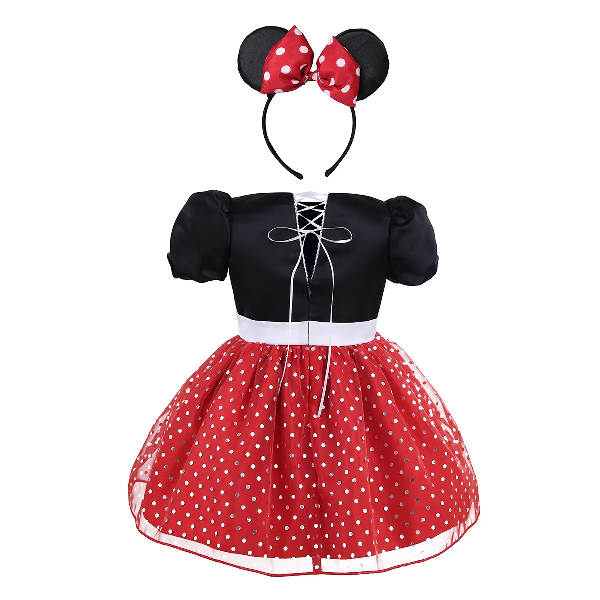 Summer Fancy Kids Dresses For Girls Minni Mouse Polka Dot Princess Dress Halloween Cosplay Costume Girl Casual Cartoon Vestido