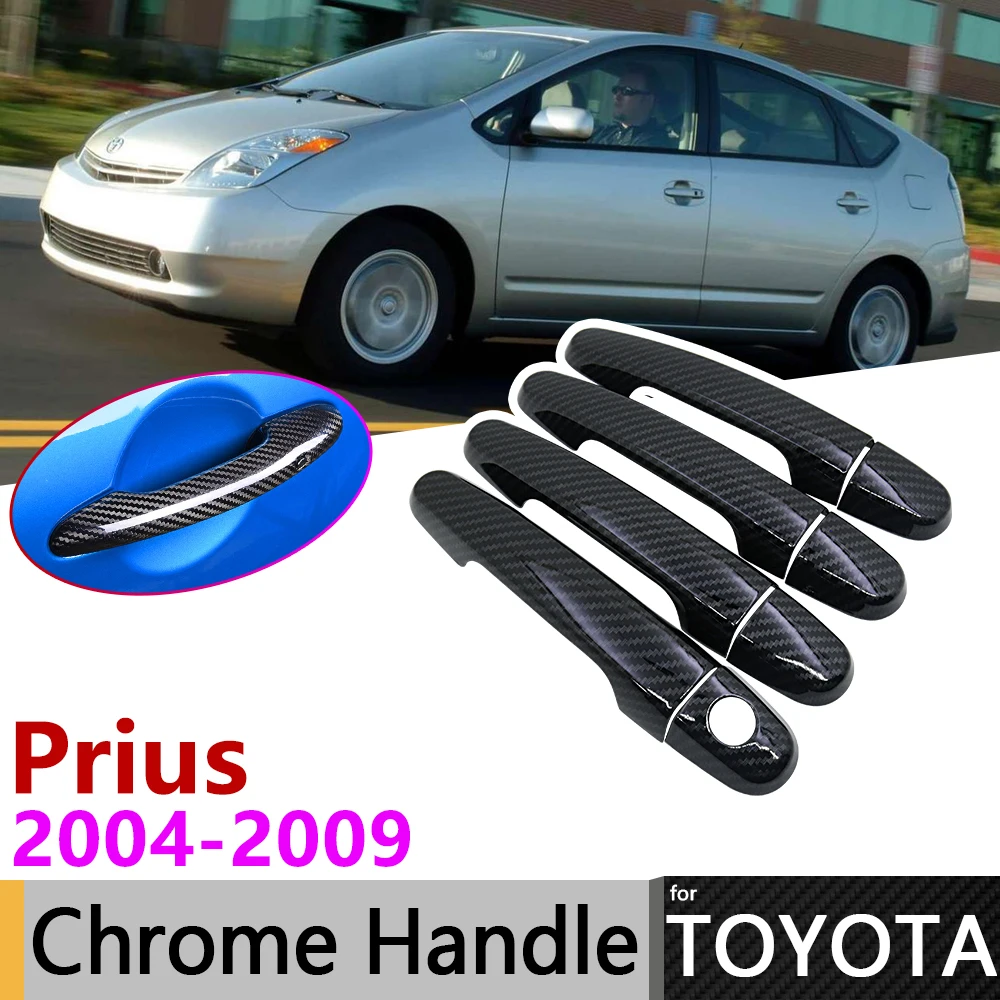 

Black Carbon Fiber Exterior Door Handle Cover for Toyota Prius XW20 Touring 2004~2009 Car Accessories Stickers Trim Set Chrome