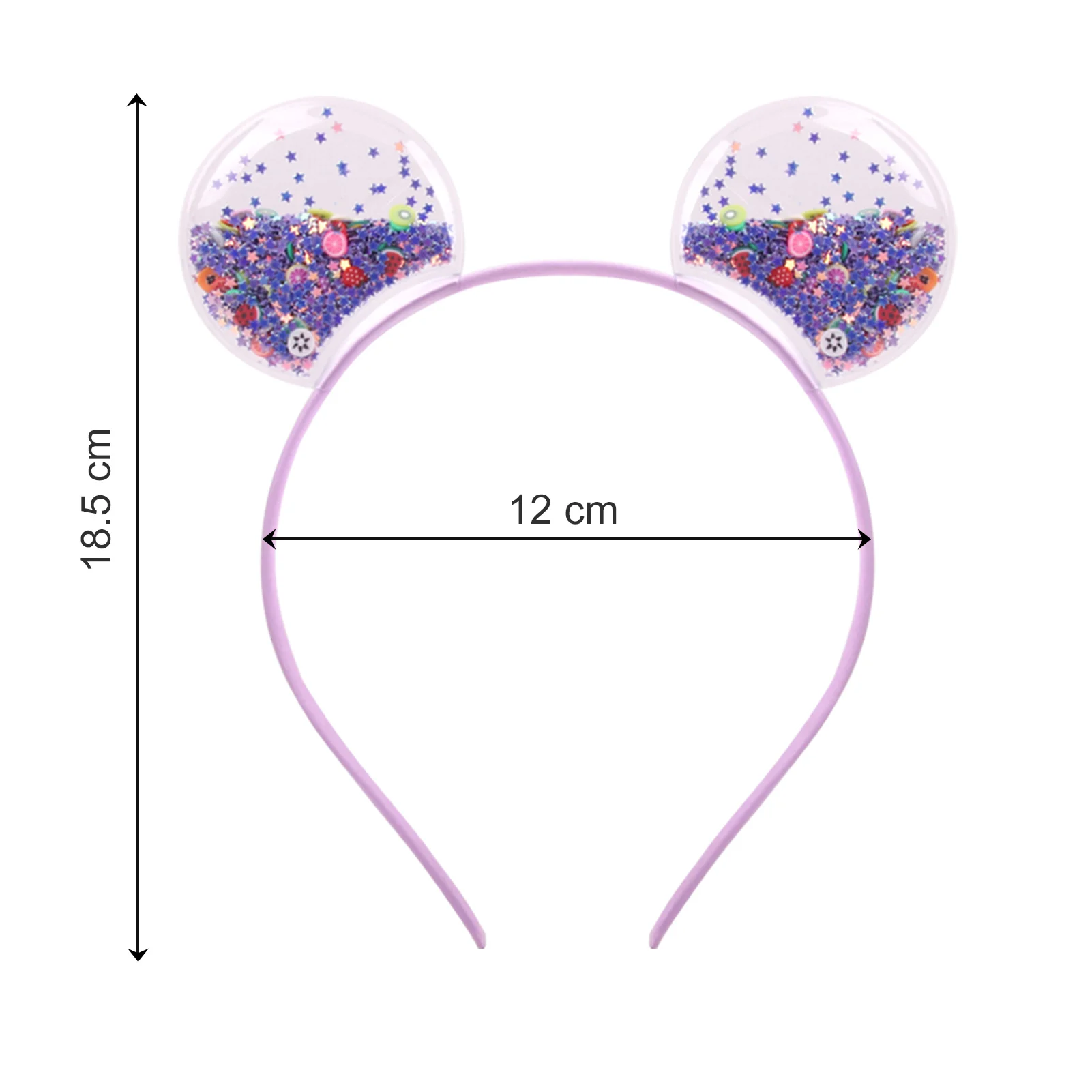 Candygirl-Diadema transparente con orejas de gato para niña, lazos de arena movediza, Aro para el pelo, diademas de lentejuelas coloridas,