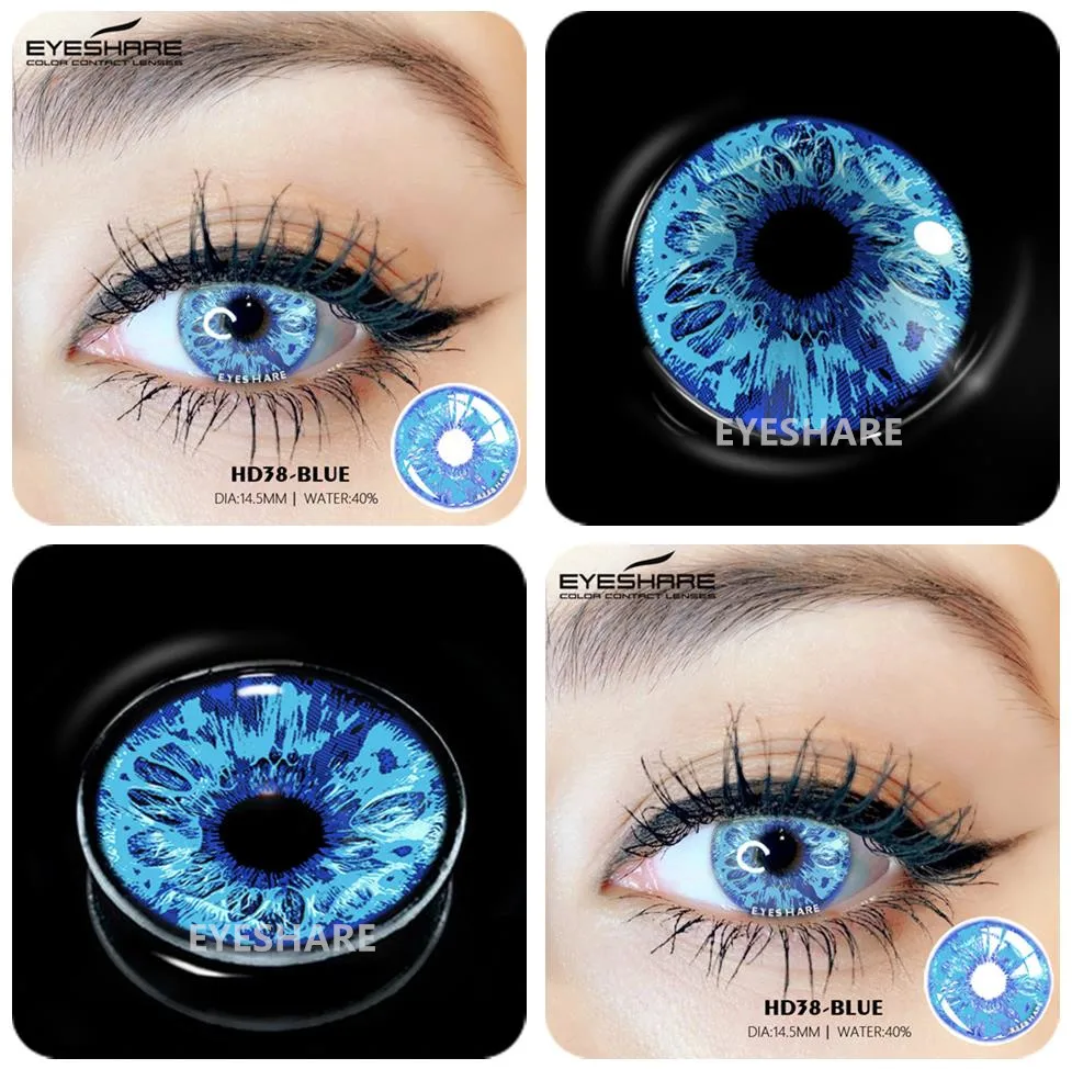 Color Contact Lenses Yearly Color Lens Eyes Cosmetic Colored Contacts 2pcs Eye Contacts Cosplay Anime Accessories Contact Lenses