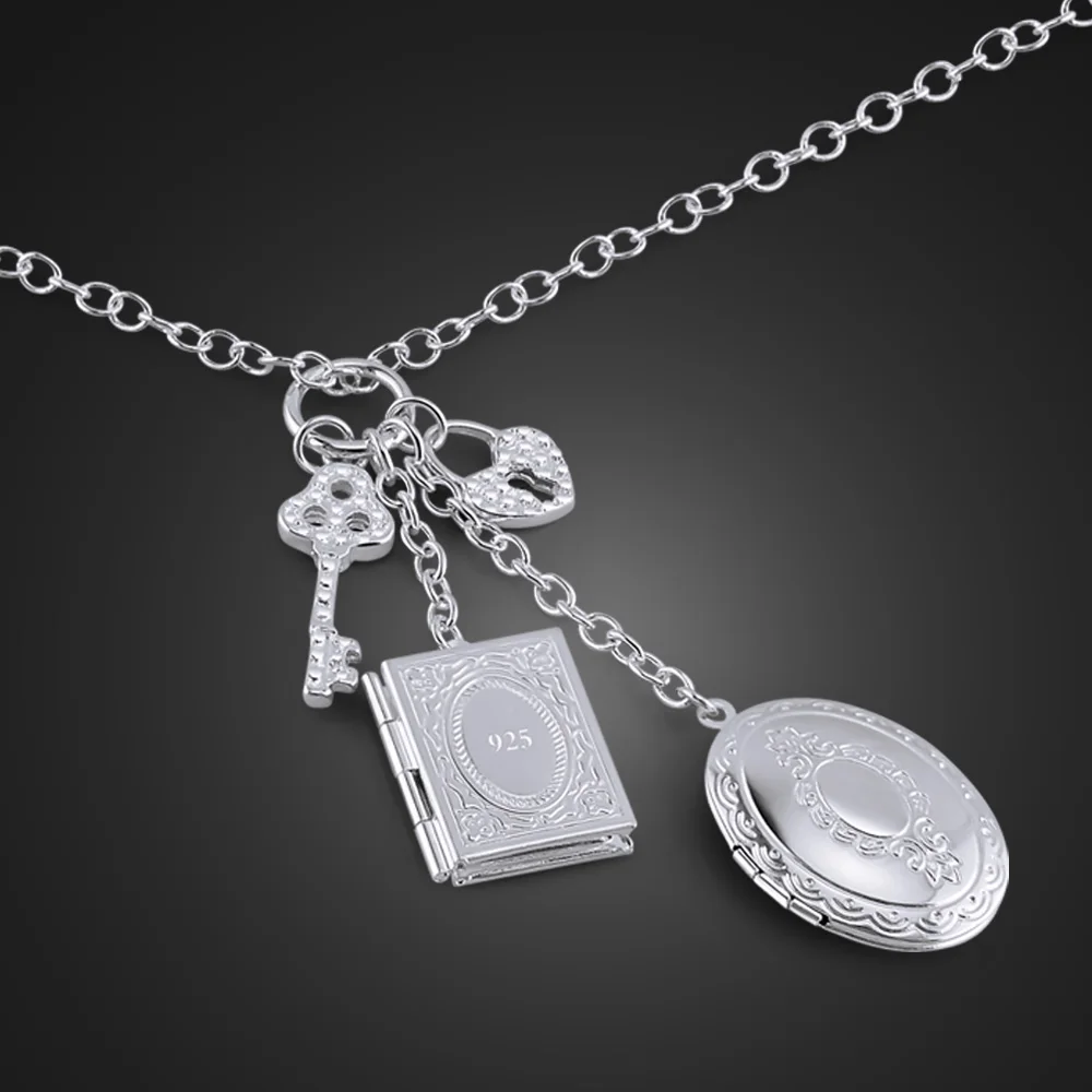925 Sterling Silver Necklace for Women Personalized Photo Charm Simple Choker Pendant Exquisite Birthday Jewelry Gift