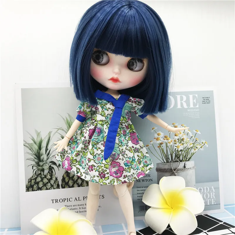 New Small skirt with tie floral pastoral style 30cm Blyth Doll Clothes For Barbie Blyth Azone BJD 1/6 Doll Dress up accessories