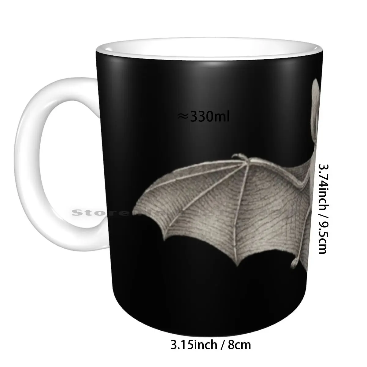 Vintage Bat Illustration Ceramic Mugs Coffee Cups Milk Tea Mug Bat Vintage Weird Freaky Goth Horror Occult Vintage Magic Evil