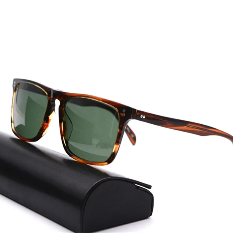 Vazrobe Glass Sunglasses Male Polarized Women Brand Sun Glasses for Men Vintage Oversized Dark Green Black Anti Scratch