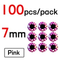100 Piezas de 7mm Color Rosa