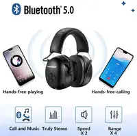 ZOHAN casque électronique 5.0 Bluetooth cache-oreilles Protection auditive casque pour la sécurité musicale réduction du bruit charge 5
