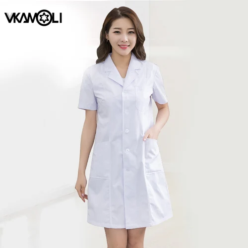Imagen 1 del producto Ropa de trabajo de manga corta/larga para hombre y mujer, uniforme de laboratorio, abrigo de médico, uniforme de enfermera, abrigos de laboratorio