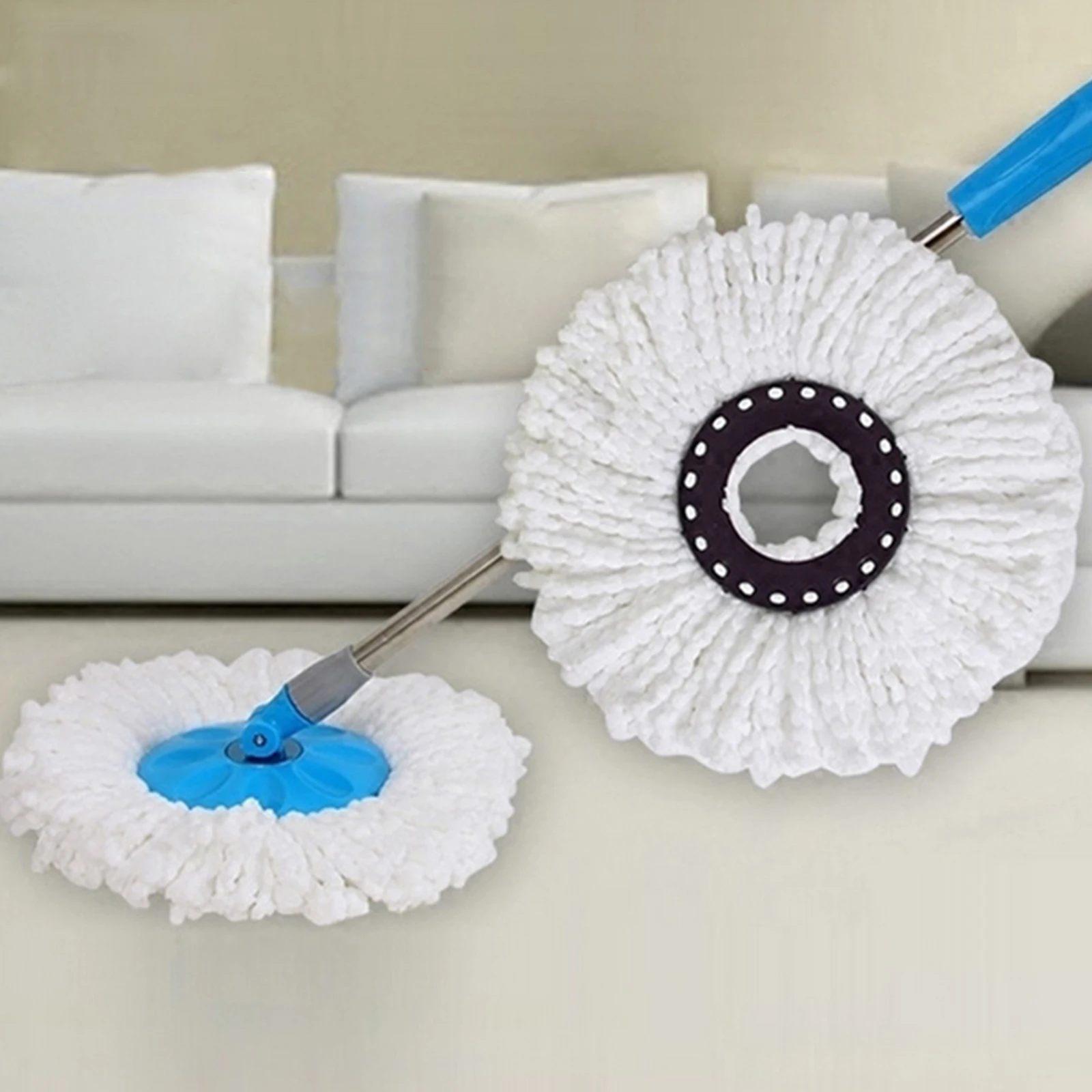 Universal Mop Head Refill Rotating Spin Mops Microfibers Round 16mm Mopping Head Microfiber Rag Mop Cloth Replacement Clean Tool