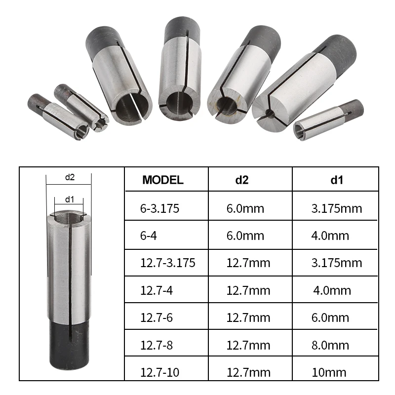 1pc engraving chuck CNC milling cutter conversion sleeve engraving position conversion adapter chuck diameter tube sleeve
