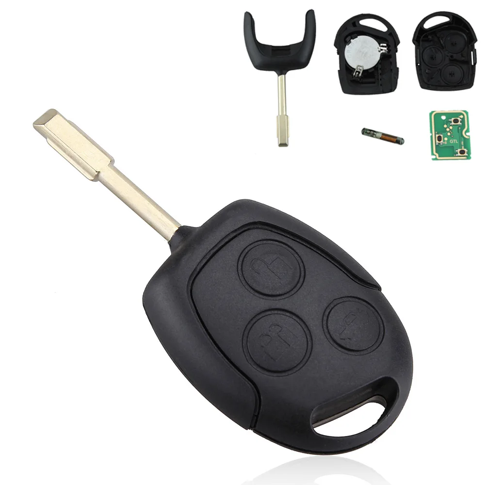 433 MHZ 3 Button Remote Entry Car Key Replacement Fit for Ford Mondeo / Fiesta / Focus / KA / Transit / K2 2002-2012