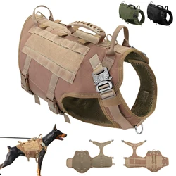 Durable Nylon Dog Harness Tactical Military Working Dog Vest No Pull Pet Training Harnesses Vest for Medium Large Dogs M L