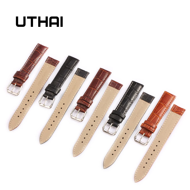 UTHAI Z08 Watch Band cowhide Straps 10-24mm 20mm 22mmWatch Accessories High Quality Brown Colors Watchbands