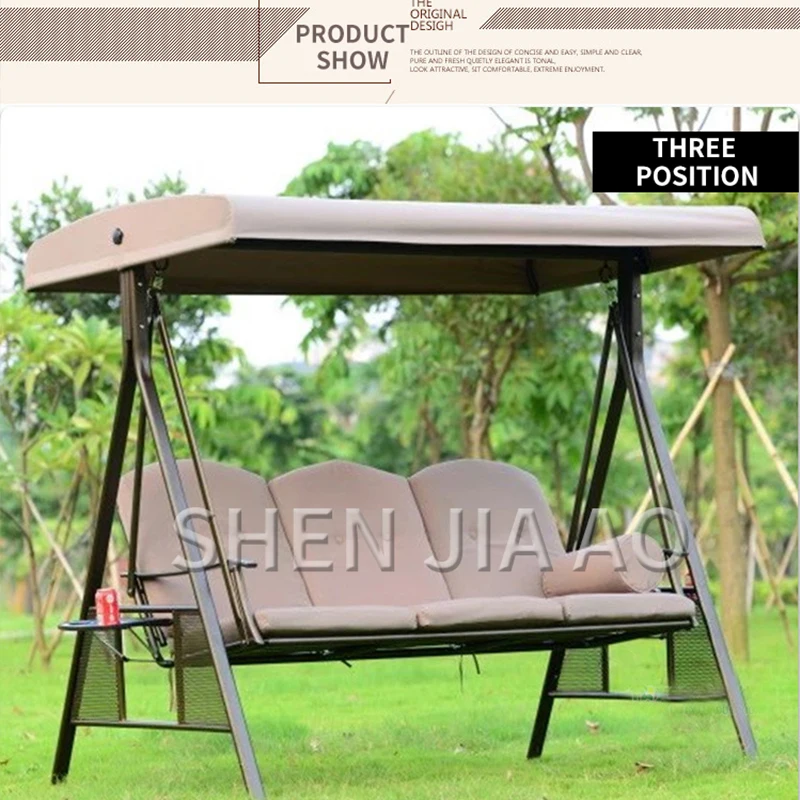 1PC Three-person Outdoor Swing Basket Wicker Chair Outdoor Courtyard Garden Rocking Chair Swing Balcony Iron Swing Chair