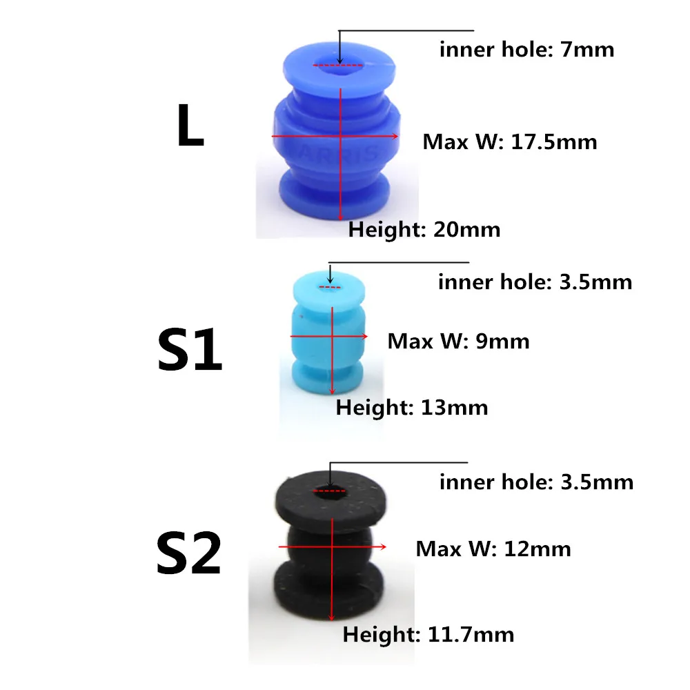 Sfere di gomma che smorzano le vibrazioni del silicone 20pcs 50pcs per il controllo di volo del giunto cardanico del Drone di RC