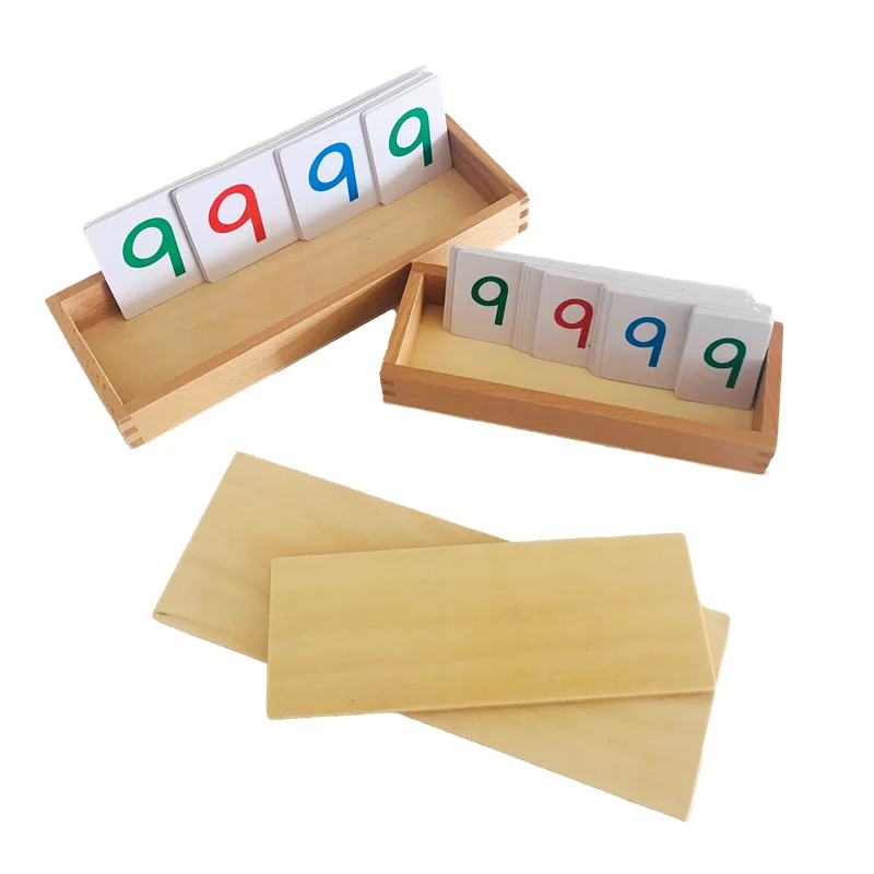 Montessori  PVC Number Cards 1-9000 W/ Wooden Box Mathematics Materials Learning Toys Math Game for Children Education Activity