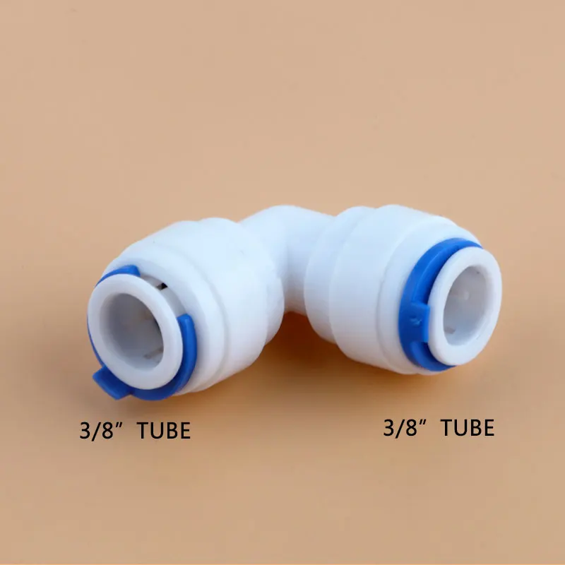 3/8 " - 3/8" OD Tabung PE Pipa Fitting Hose Elbow 6060 Diameter 9.5MM Konektor Air Akuarium filter Reverse Osmosis System
