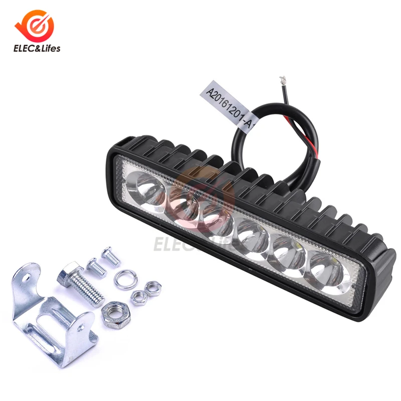 6 inch 12V 18W 6 LED Offroad Car Work Light Spotlight Daytime Running Light 6*3W Flood Beam For Jeep 4x4 ATV 4WD SUV Car Styling