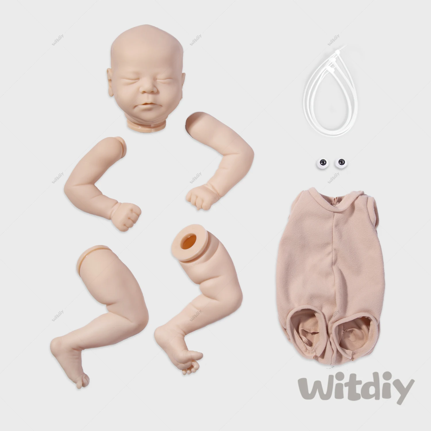 Witdiy Chase-Muñeca reborn de 50 cm/19,69 pulgadas, muñeco de vinilo en blanco, kit sin pintar, 2 regalos