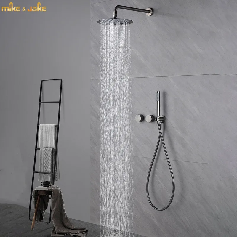 Gunmetal brass Shower set faucet shower bathroom shower system Rainfall shower furniture set shower mixer 10inch shower head